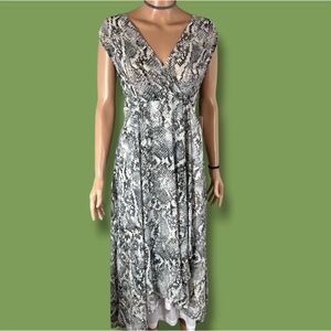 NWT Calvin Klein Snake Print / Animal Print Flowy Dress - V Neck Maxi Dress